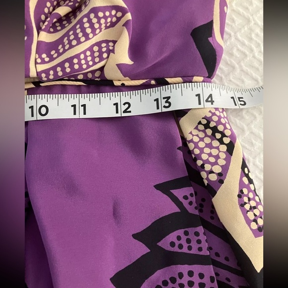 Anthropologie Hand Printed Sariah Limited Edition Very Rare Purple Floral Print - Picture 6 of 16